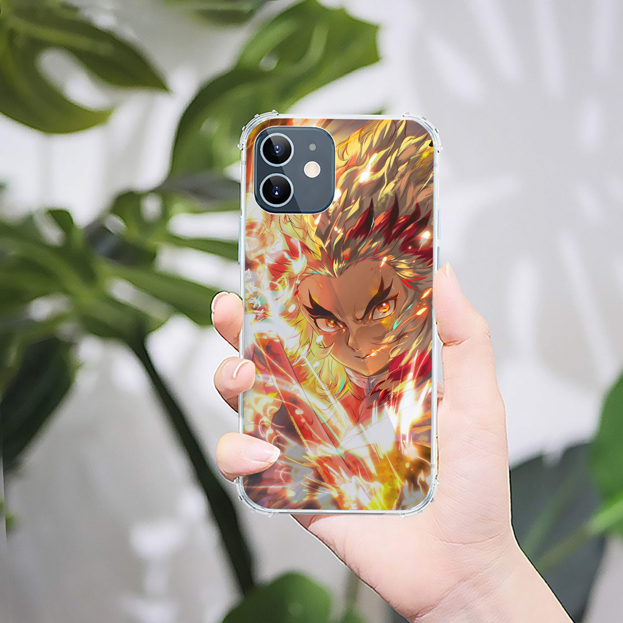 （画像用） 炎柱-煉󠄁獄 杏寿郎／れんごく きょうじゅろう Rengoku Kyoujurou 【iPhone 12シリーズ対応】透明スマホケース（クリアソフトケース）